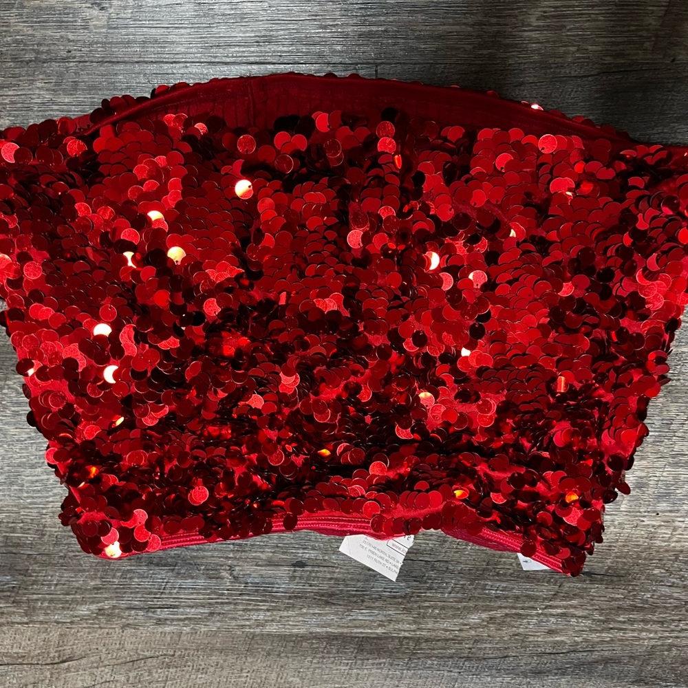 Red Sequence Skirt